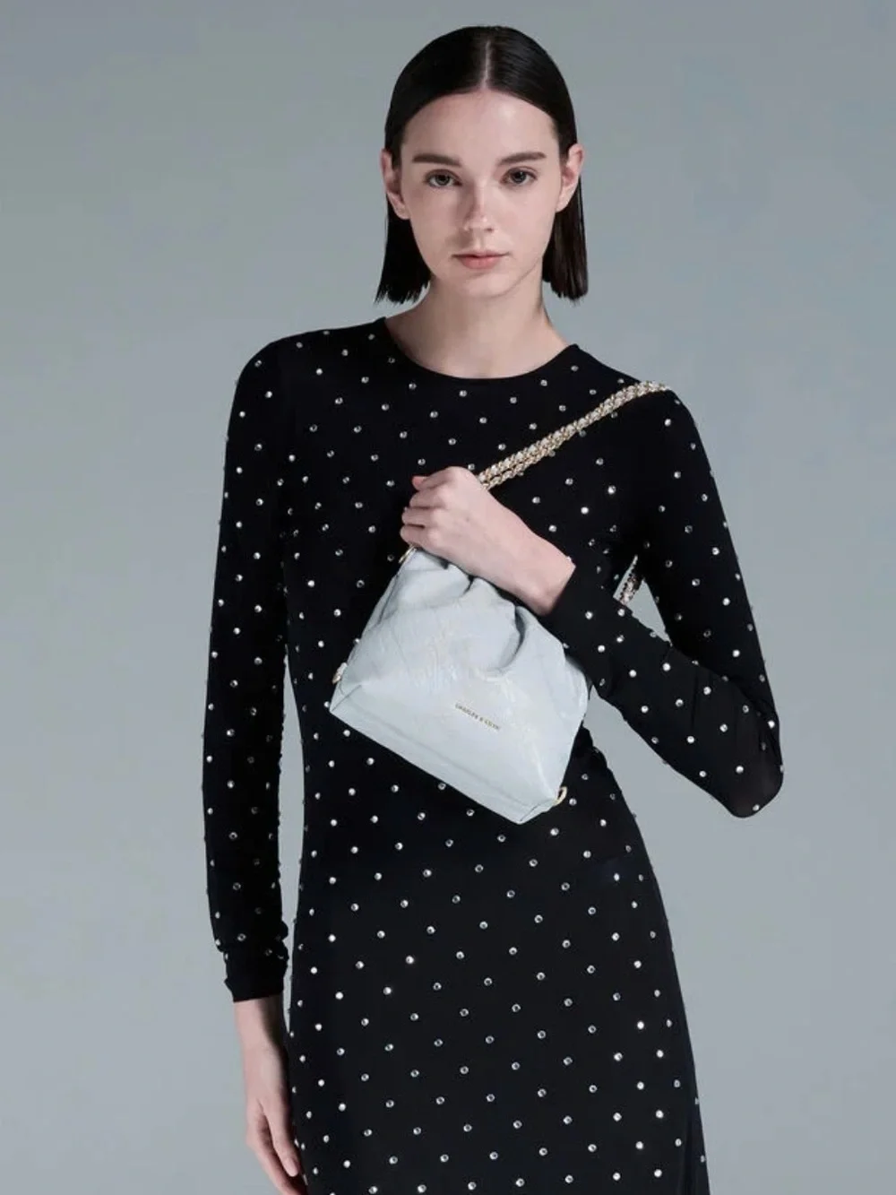 Charles & Keith Sea Salt Blue Duo Chain Bag
